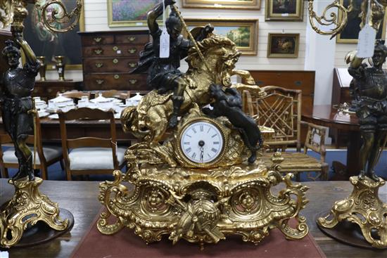 Ornate clock garniture